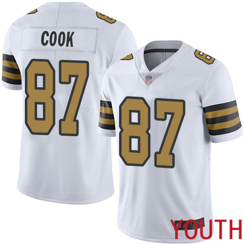 New Orleans Saints Limited White Youth Jared Cook Jersey NFL Football #87 Rush Vapor Untouchable Jersey->youth nfl jersey->Youth Jersey